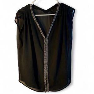 San Joy Black Blouse with Sequin Detail